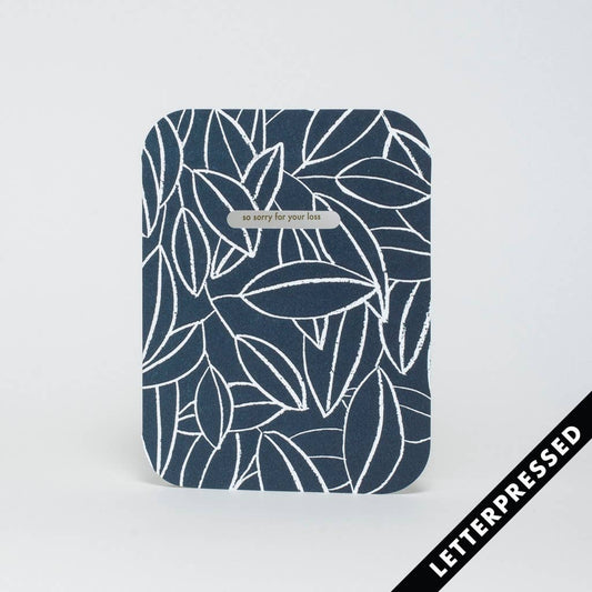 Condolence Leaves Die-cut Letterpress Card by Egg Press