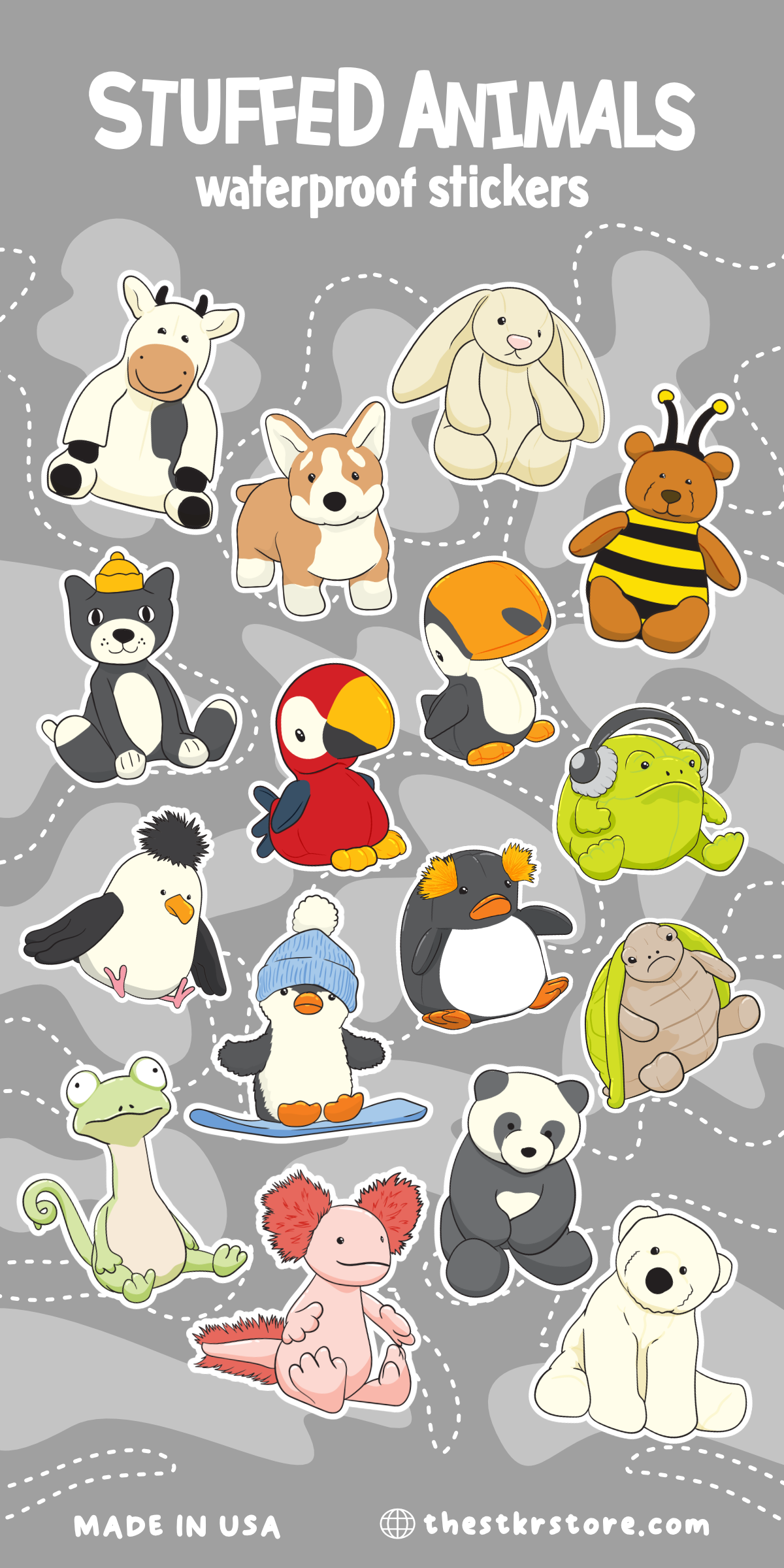 Stuffed Animals Sticker Sheets