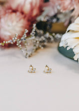 Load image into Gallery viewer, Double Stud Stack - White CZ - Earring
