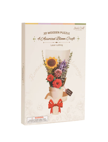 3D Wooden Flower Puzzle Bundle Pack - Front & Company: Gift Store