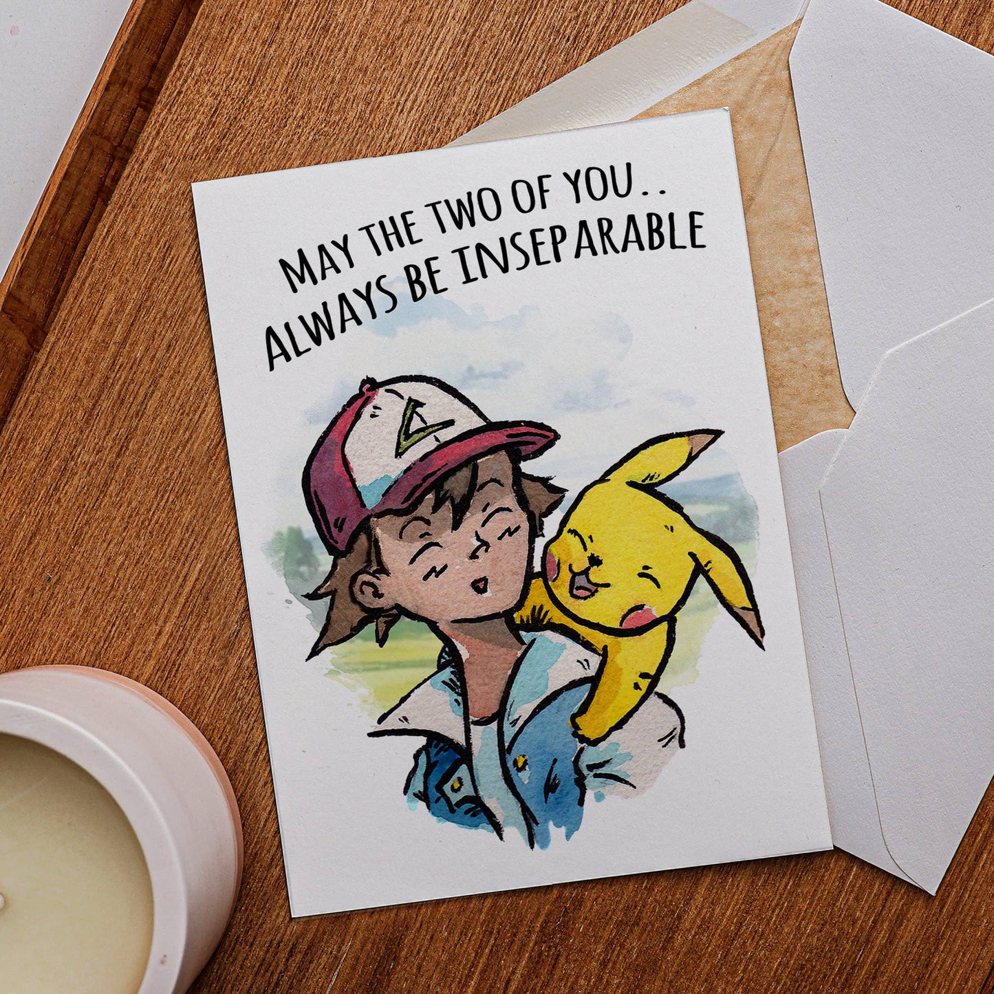 "Inseparable" -  Electric Mouse Tiny Monster Love Card