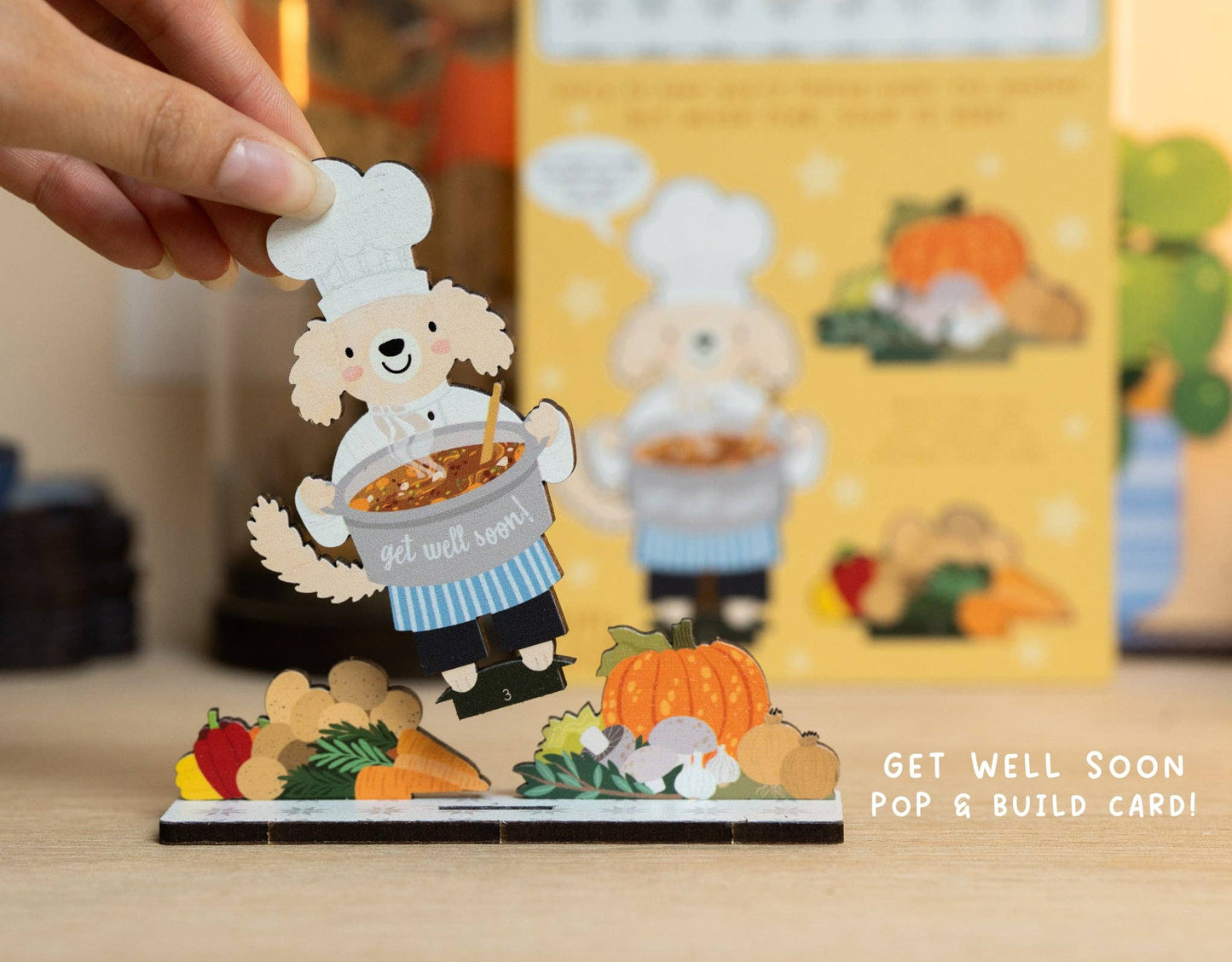 GET WELL SOON CHEF POP OUT CARD