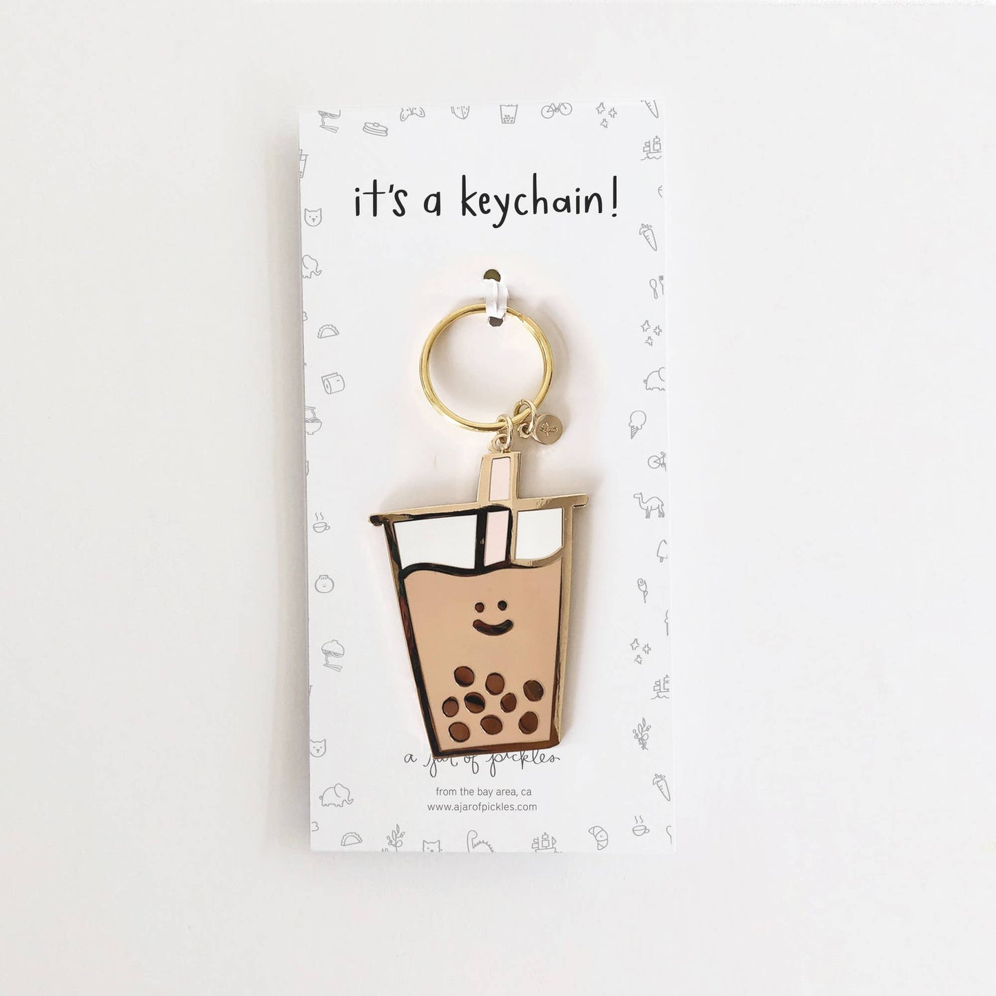 Boba Enamel Keychain