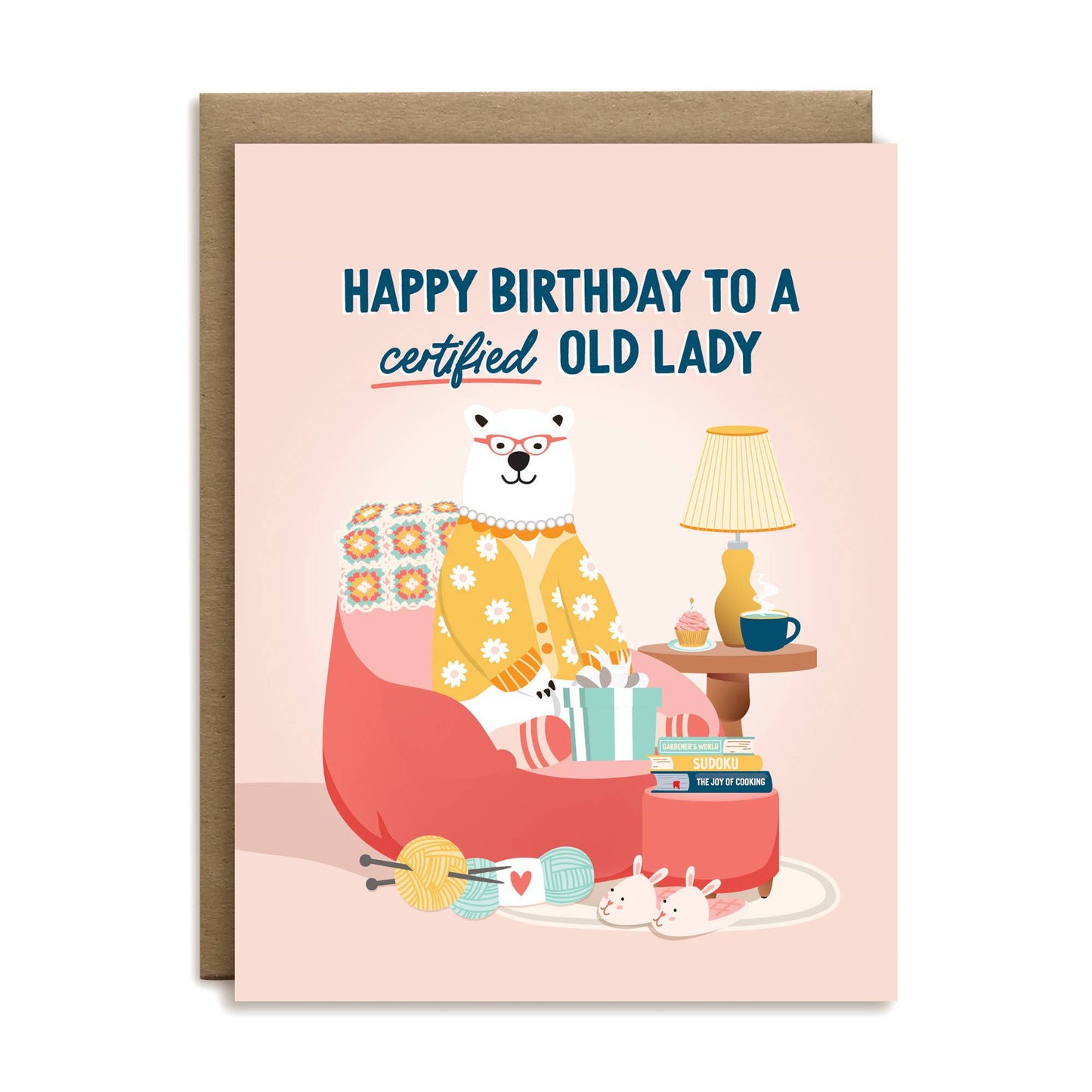 Certified old lady birthday greeting card
