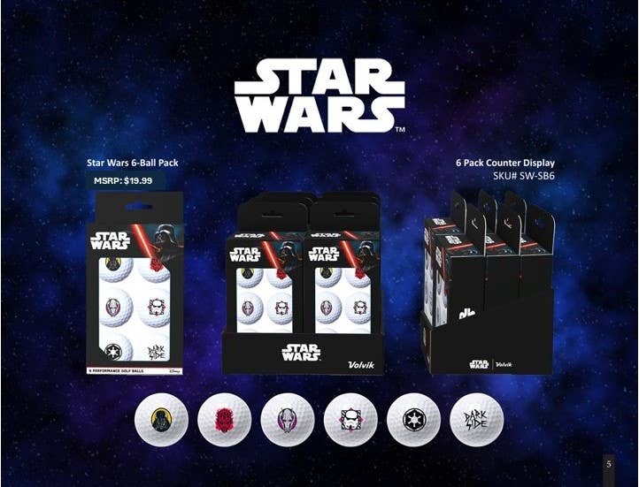 Star Wars Volvik Licensed 6ct. Golf Ball Box