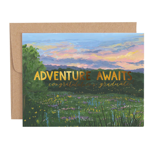 Adventure Awaits Graduation Greeting Card - Front & Company: Gift Store