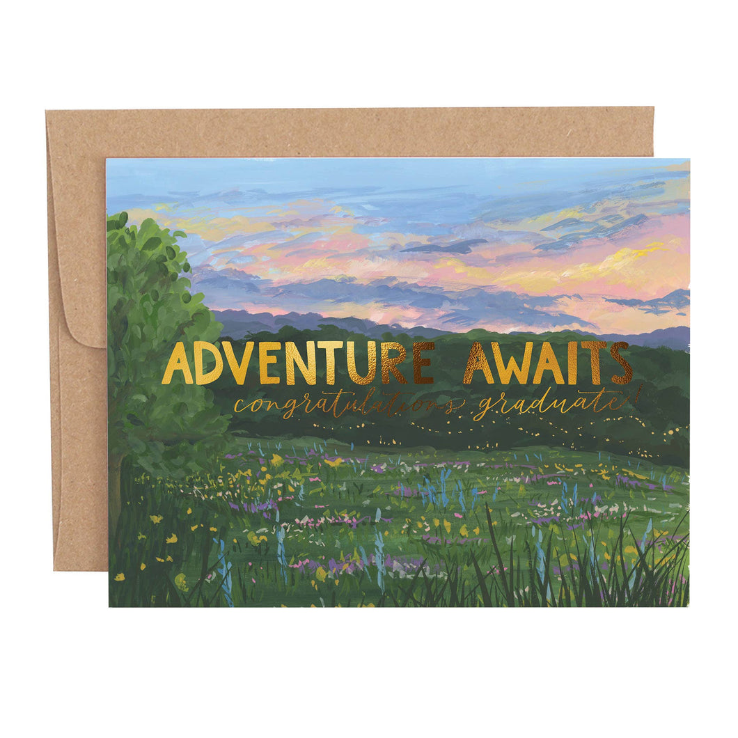 Adventure Awaits Graduation Greeting Card