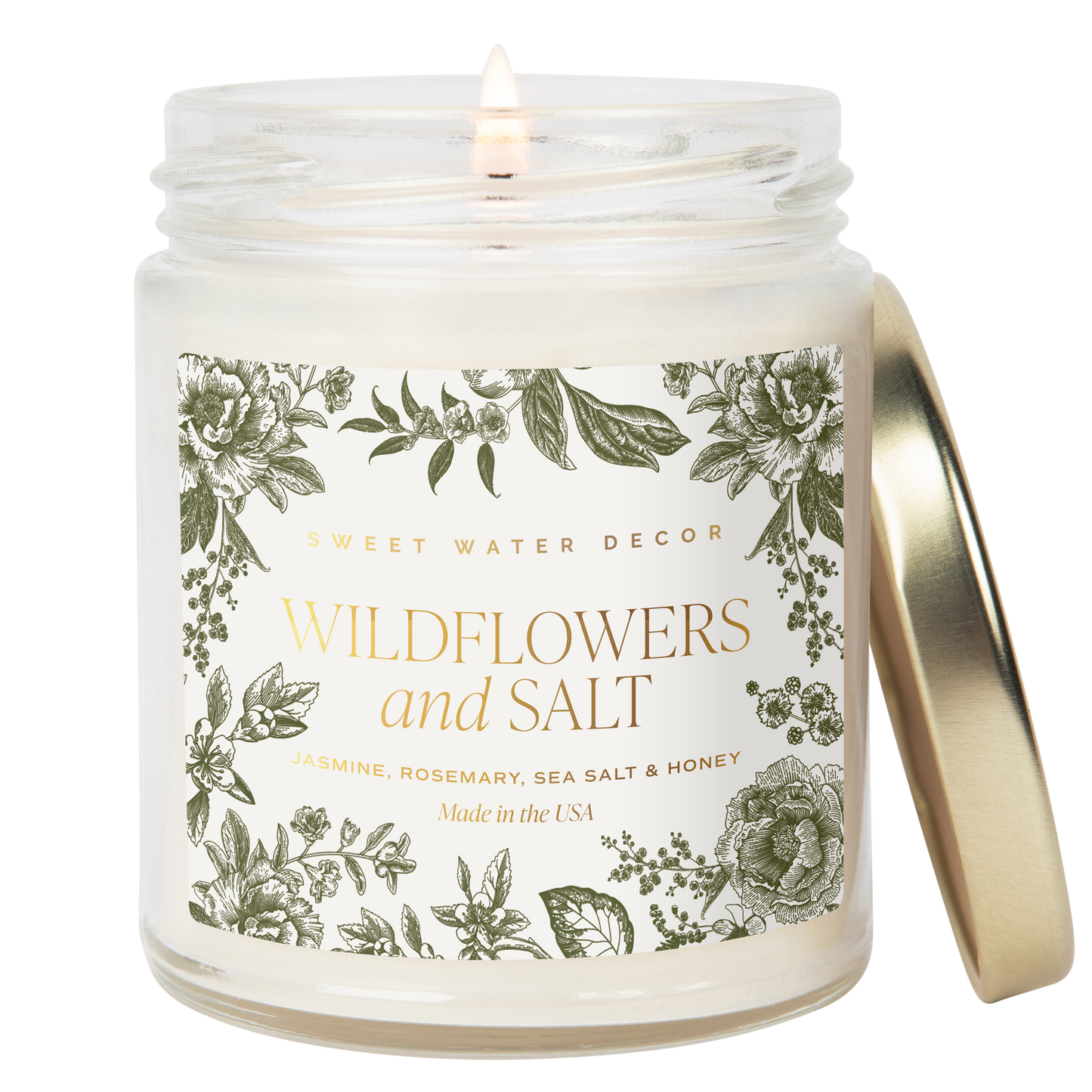 Wildflowers and Salt 9 oz Soy Candle - Summer Home Decor