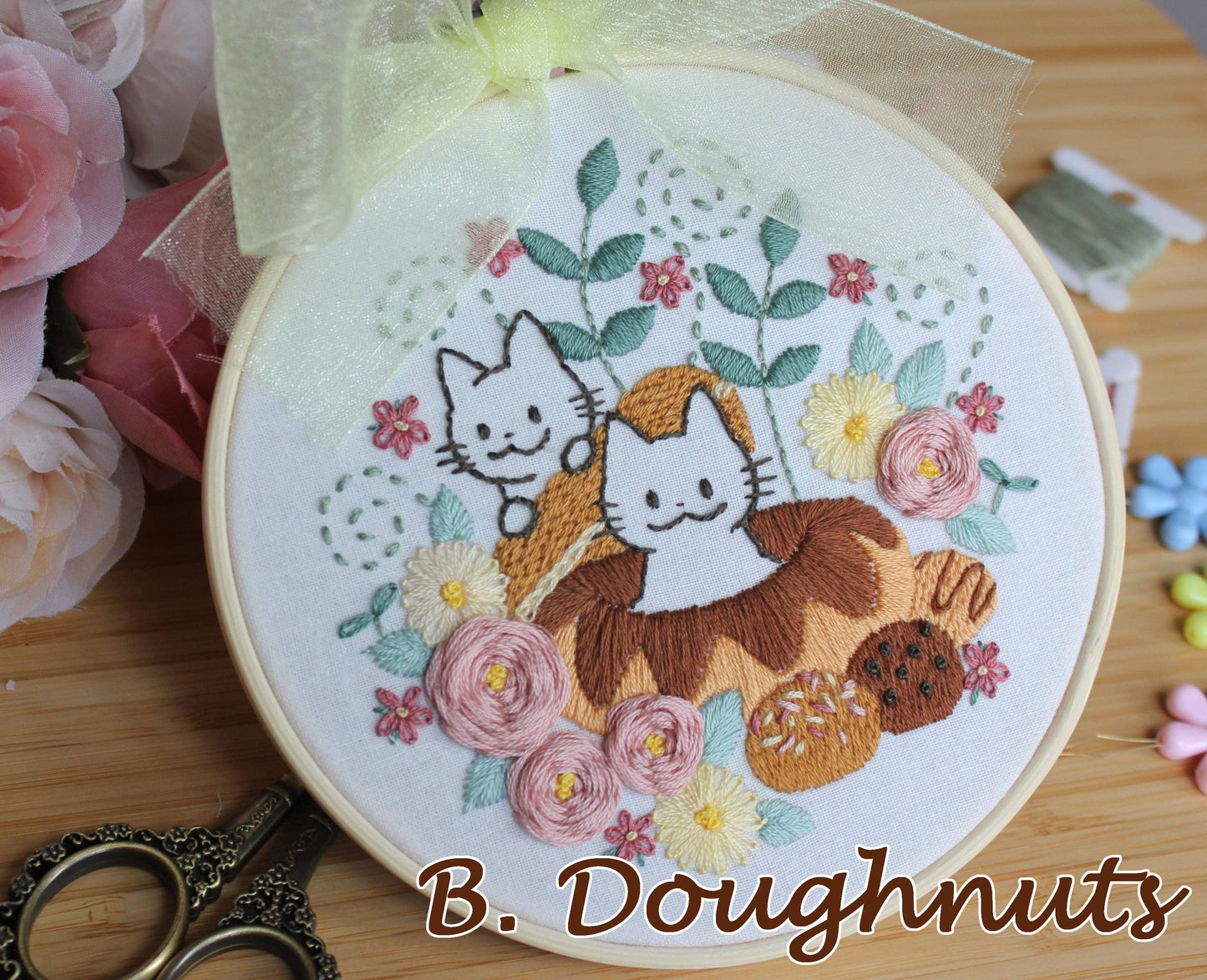 DIY Embroidery Kit Doughnuts from Sweets & Cat Collection