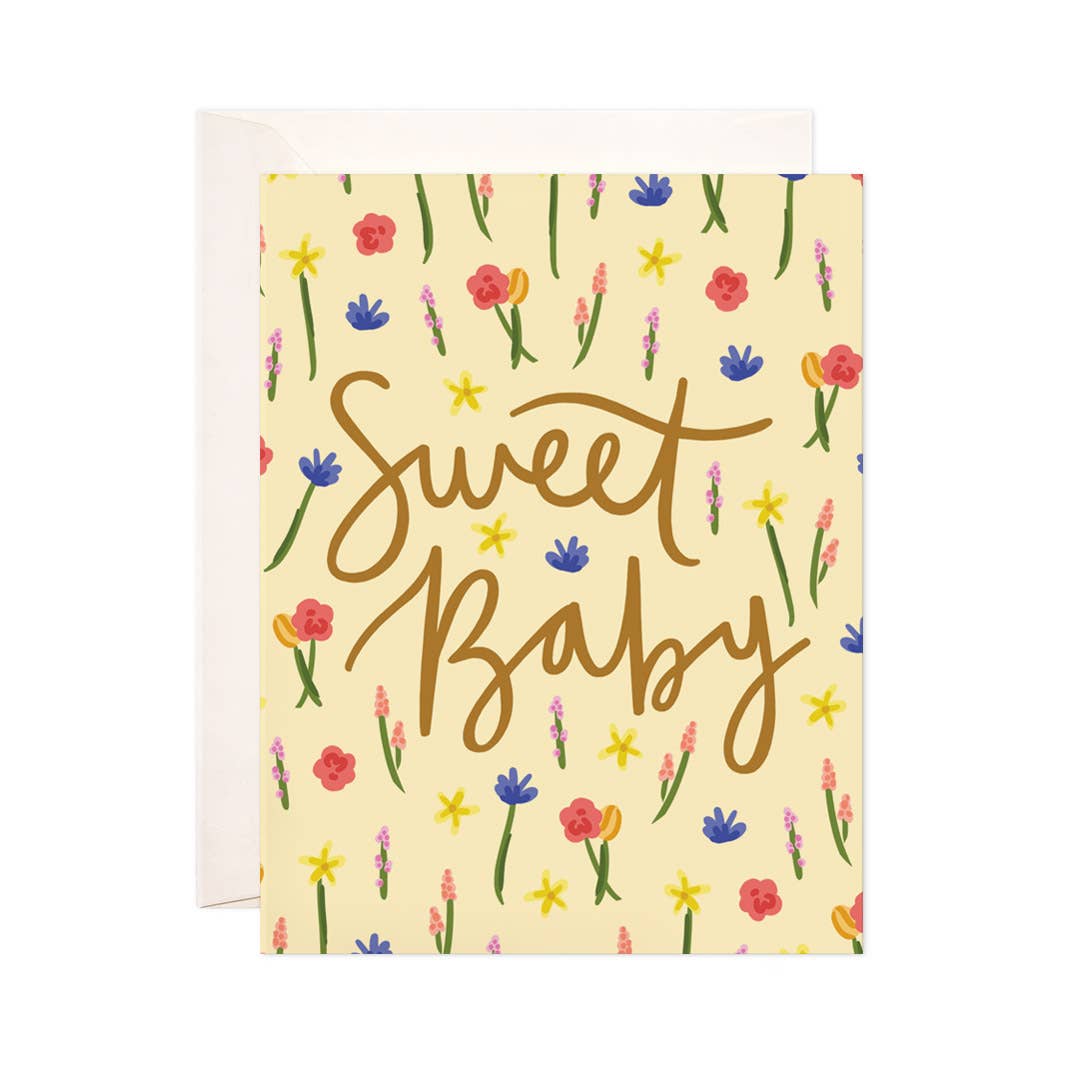Floral Sweet Greeting Card - New Baby Card