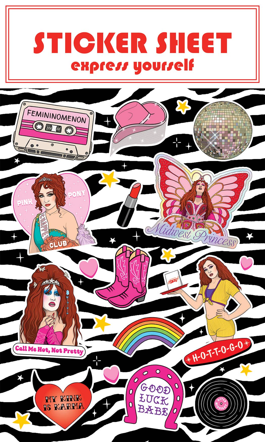 Chap Pink Pop Star Sticker Sheet