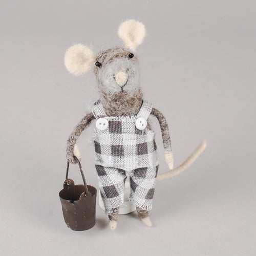 Felt Mouse In Dungarees - Front & Company: Gift Store