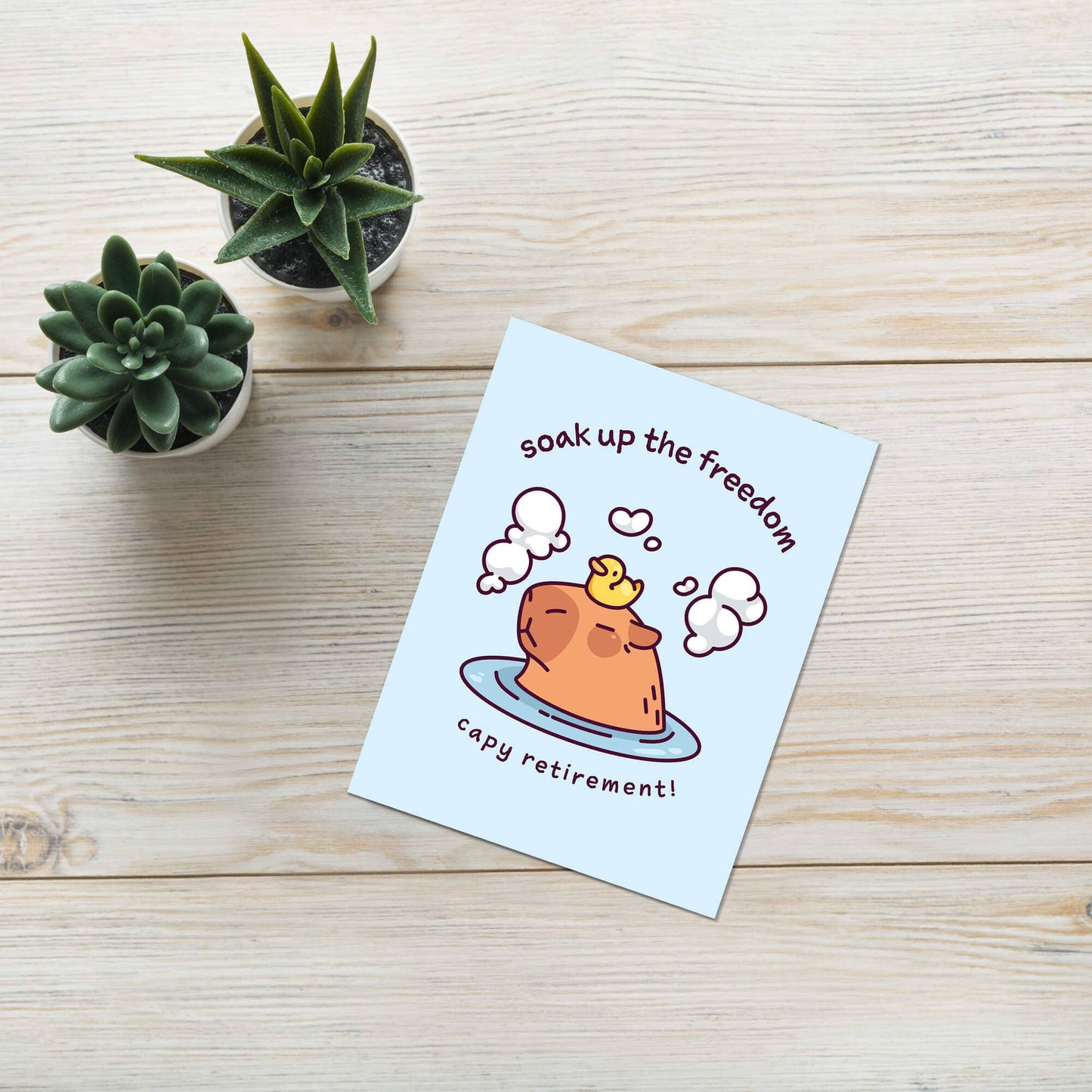 Capy Retirement Funny Card | Cute Capybara Spa Relax Retiring Coworker