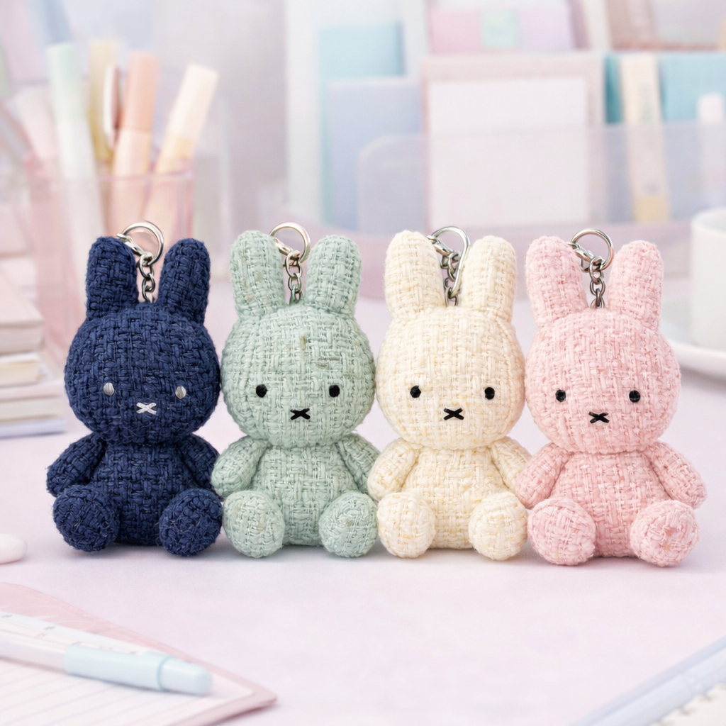 Miffy Tweed Plush Bag Charm Keychain