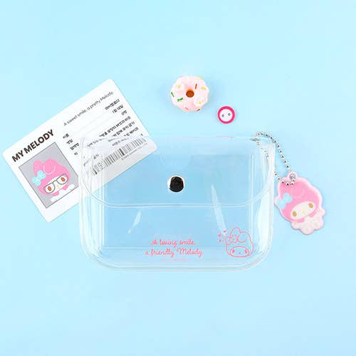 Sanrio Clear Card Holder with Keychain - Collectible Case