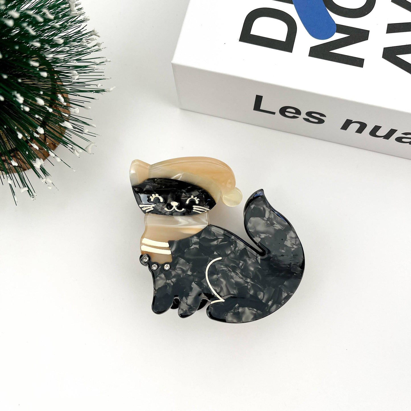 Christmas Cat Claw Clip, Christmas Series Acetate Hair Clip