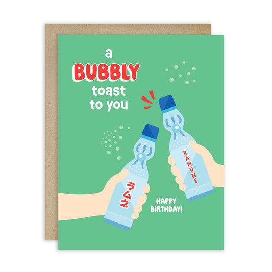 Ramune Toast Cute Birthday Card | Japanese Soda Pop Cheers Greetings