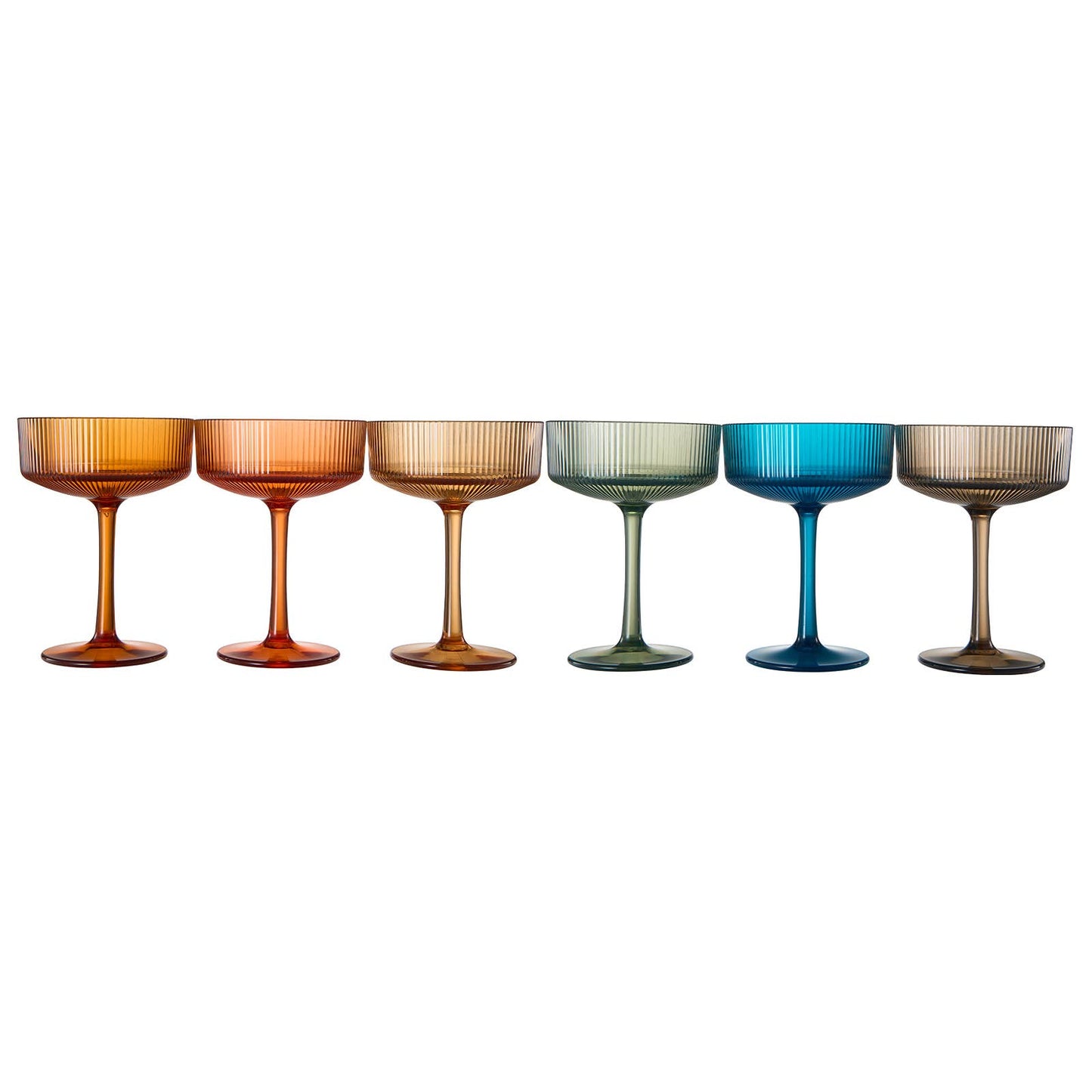 Acrylic Unbreakable Ribbed Coupe Glasses | 7 oz