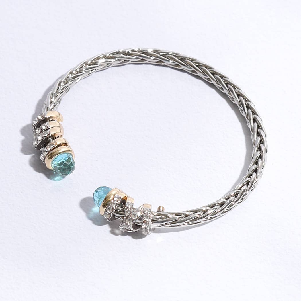 RH 2T 4MM Round Ponytail Bangle Bracelet