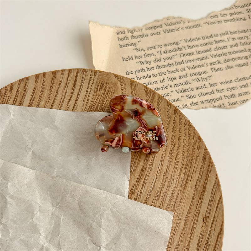 Chic Heart-Shaped Small Acetate Hair Claw Clips
