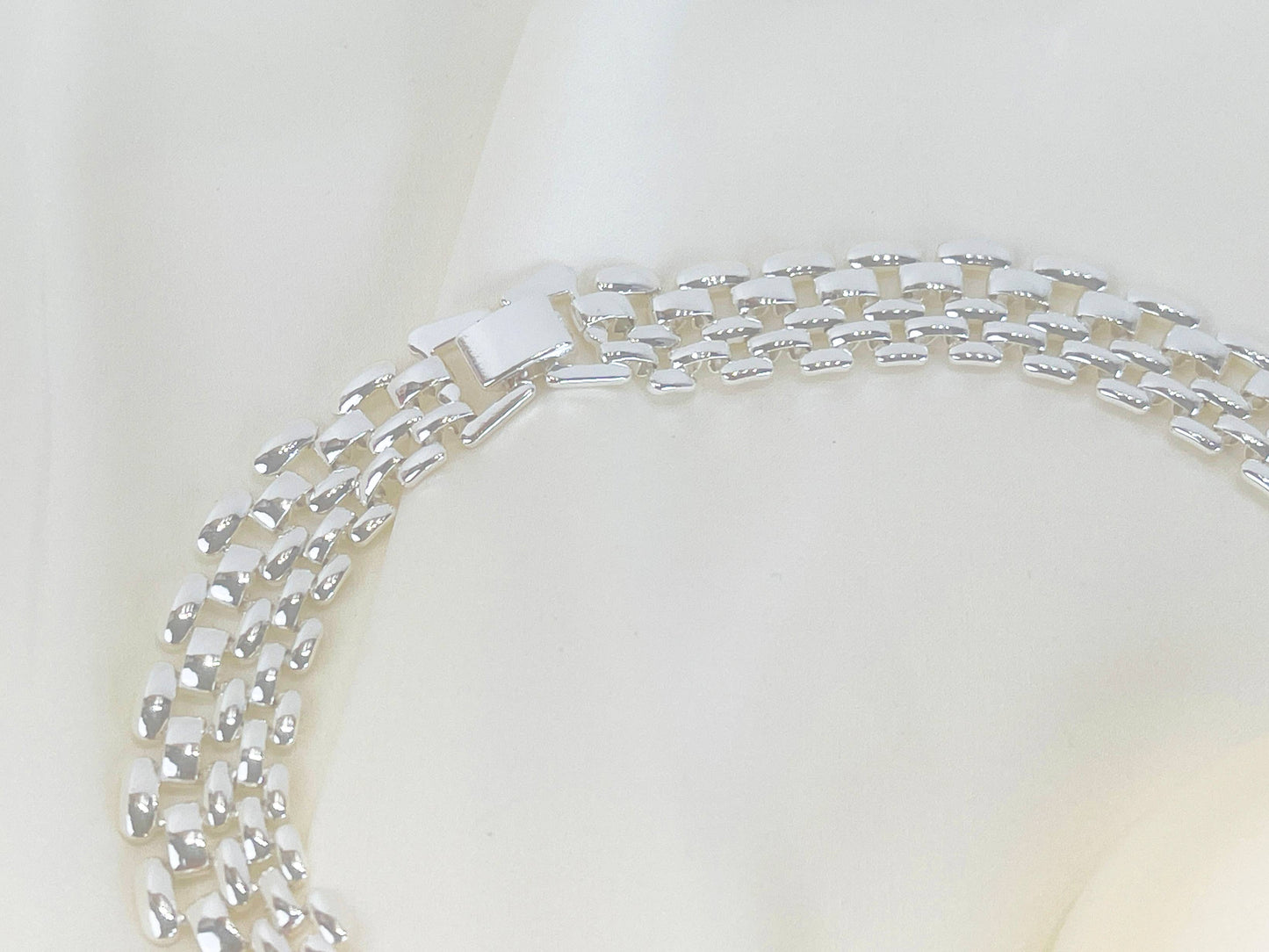 Silver mesh chain necklace, silver chain, silver necklace