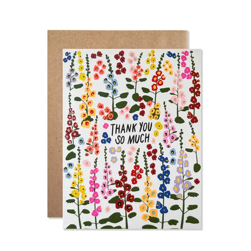 Thank You Hollyhocks Card (Set of 8) - Front & Company: Gift Store