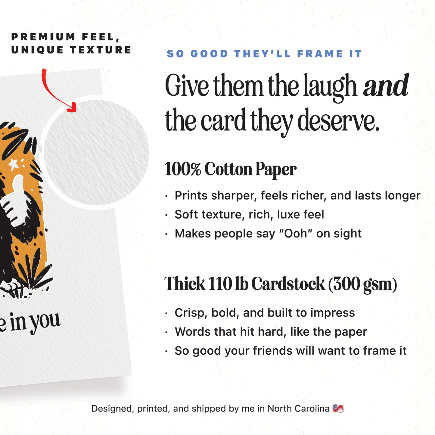 I Believe in You, Bigfoot - A2 Encouragement Greeting Card