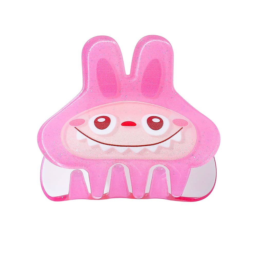 Hot Pink Cute Labubu Hair Claw Clip