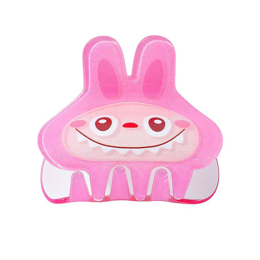 Hot Pink Cute Labubu Hair Claw Clip