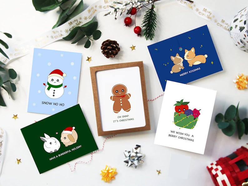 Boxed Set of 5 "Oh Snap It's Christmas" Greeting Cards