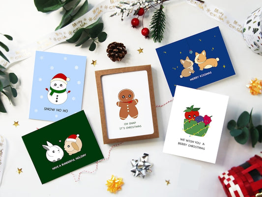Boxed Set of 5 "Oh Snap It's Christmas" Greeting Cards