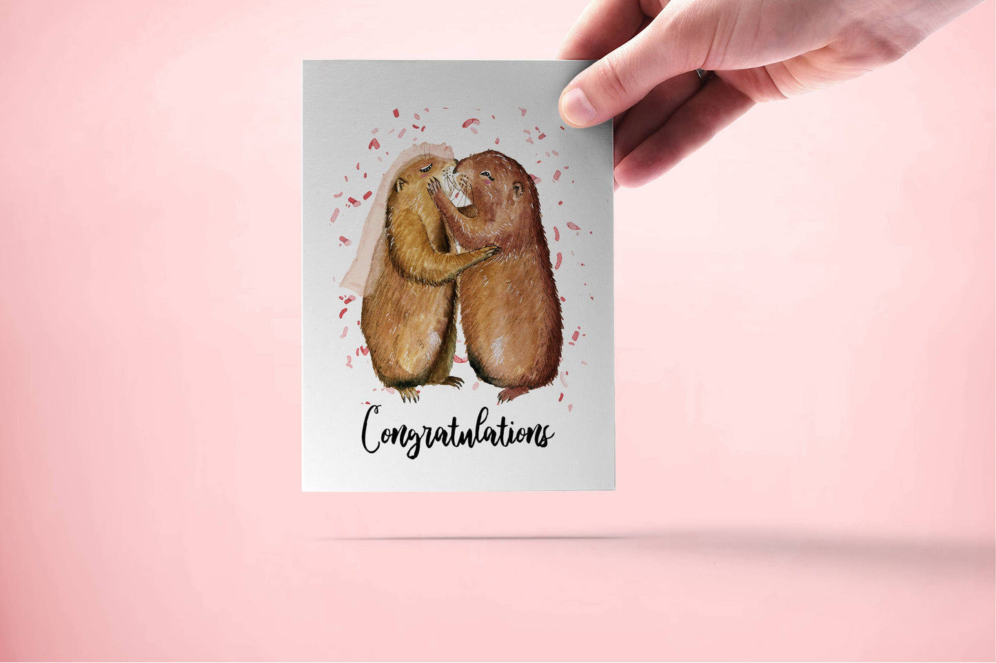 Prairie Dog Couple - Funny Wedding Card