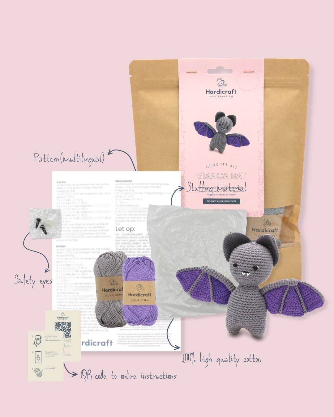 DIY Crochet Kit - Bianca Bat