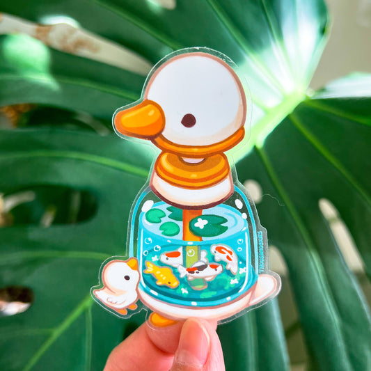 Vinyl Sticker (Transparent) Handwash Duckie Lily Pond