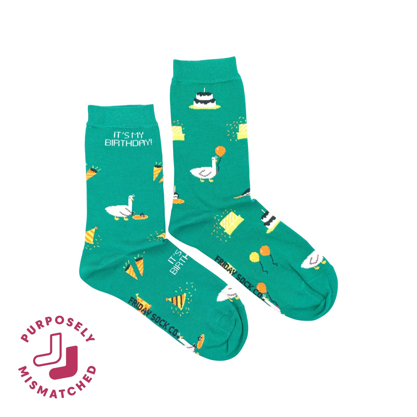 Women's It's My Birthday Mismatched Crew  Socks
