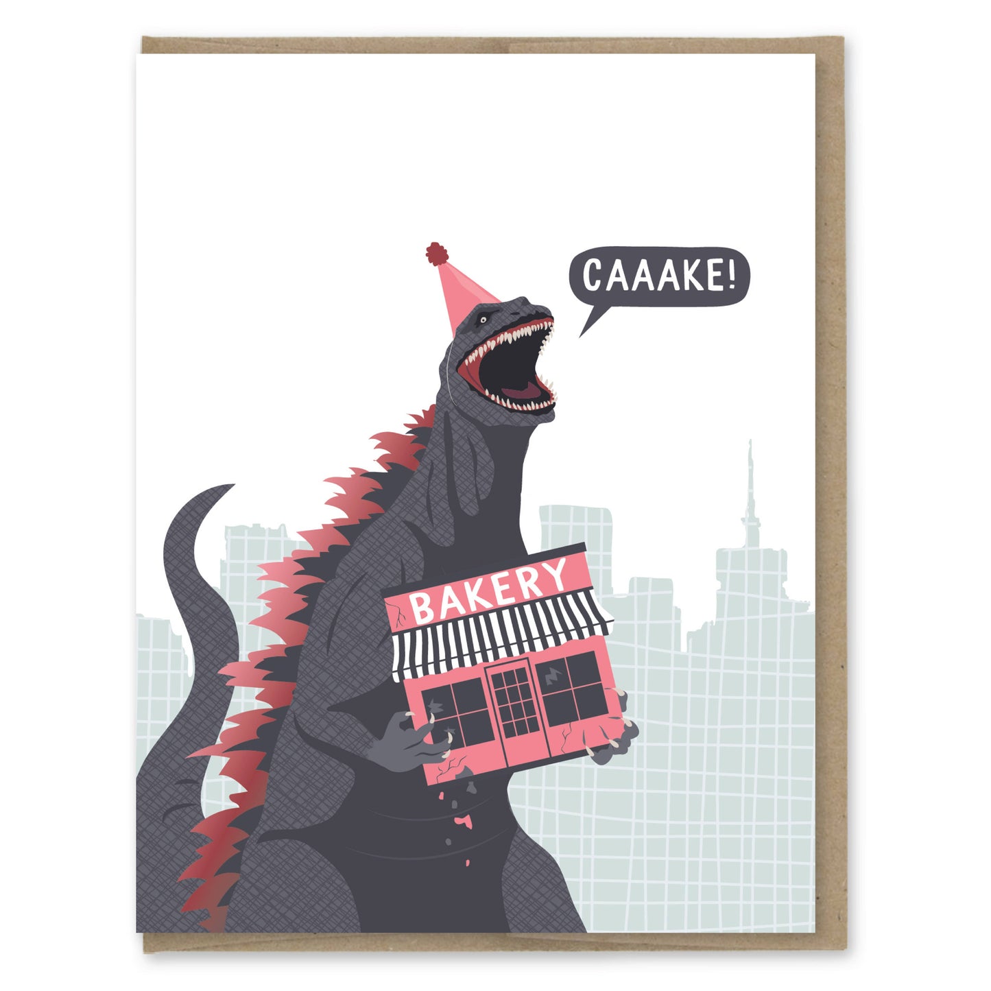 Godzilla's Bakery Birthday Card