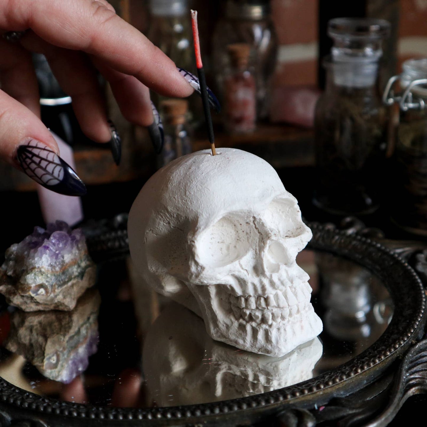 Skull Stick Incense Holder