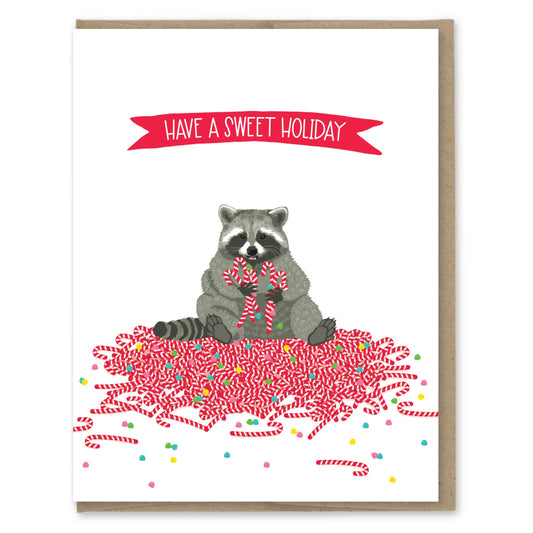 Sweet Holiday Raccoon Card
