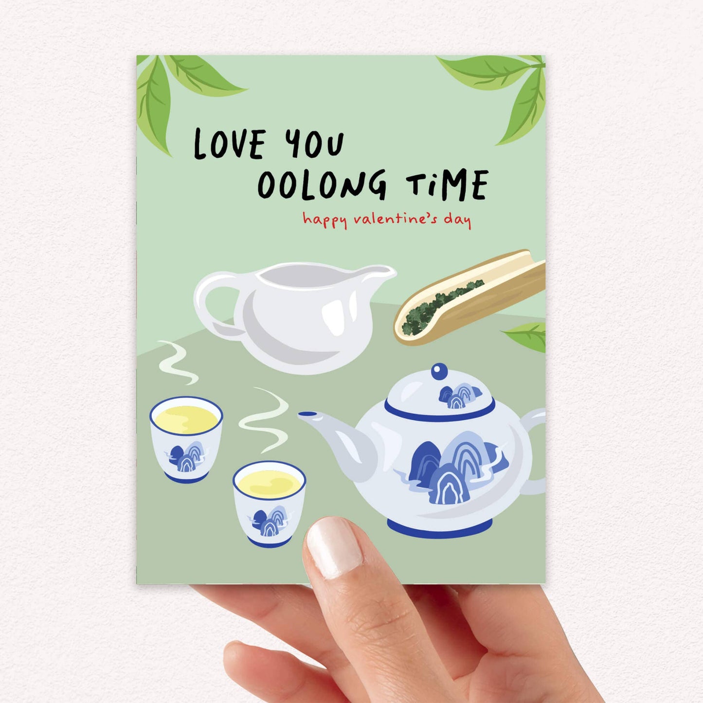 Love You Oolong Time Valentine's Day Card | Chinese Teapot