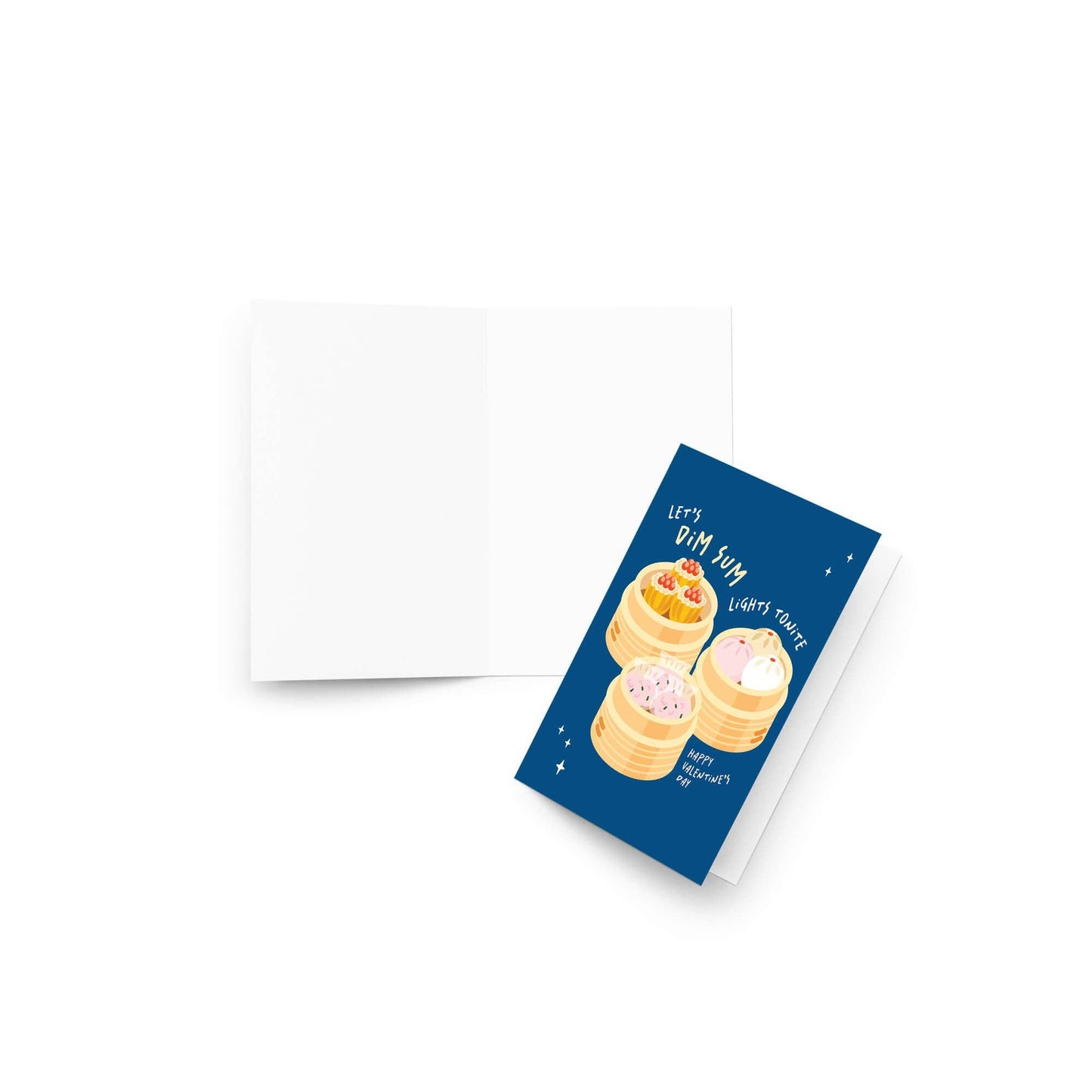 Dim Sum Lights Valentine's Day Card | Funny Steamer Trio