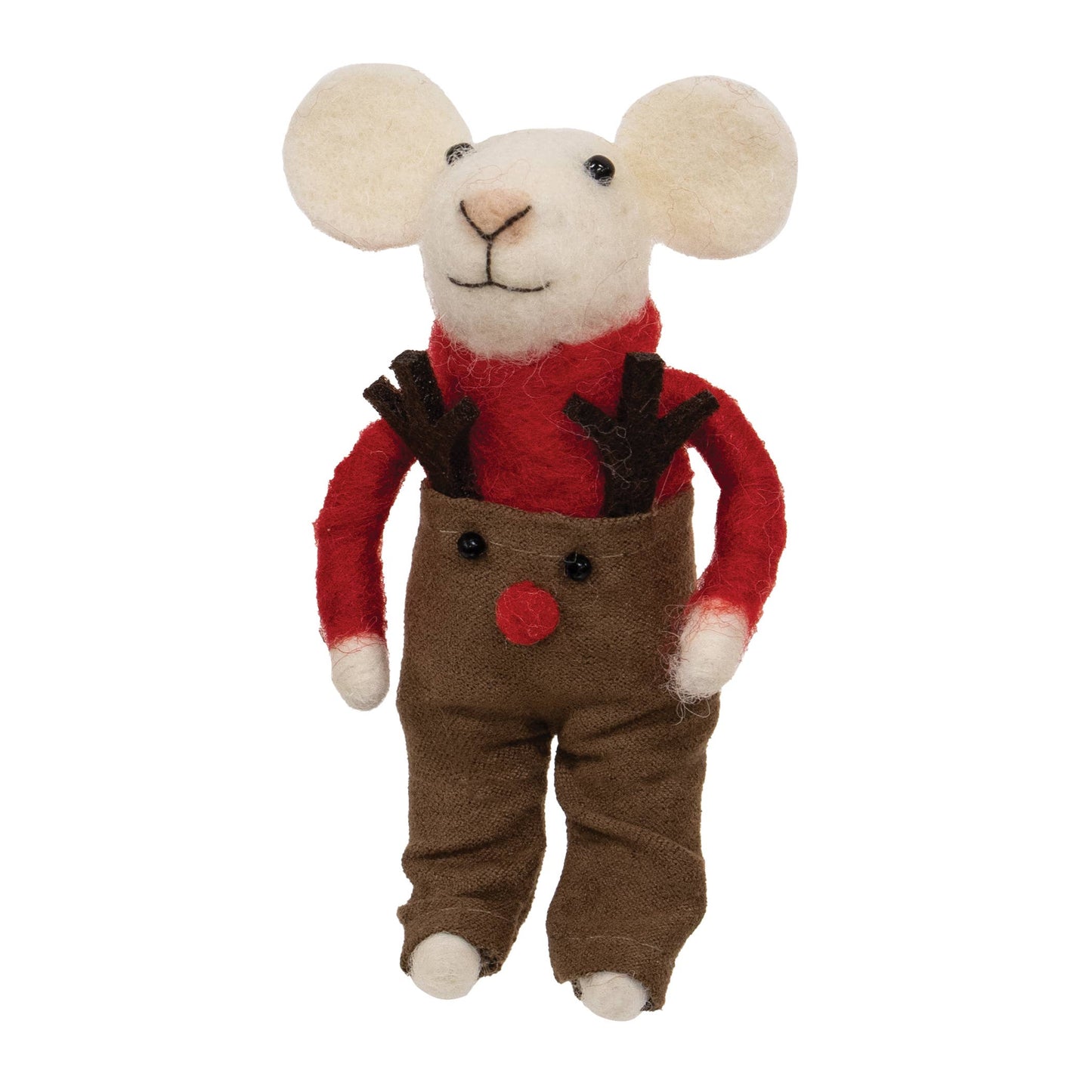 Reindeer Pants Mouse Felted Ornament
