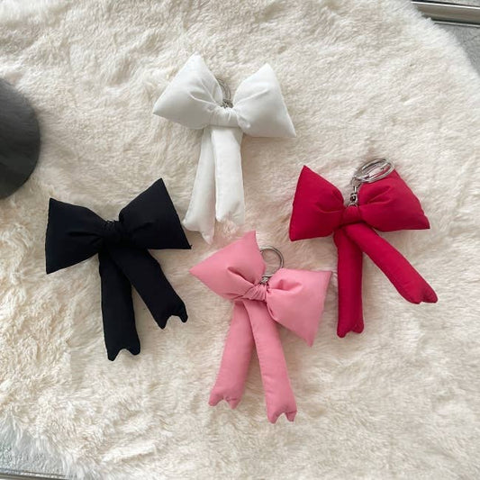 [LISA]Puff Ribbon Balletcore Bow Bag Charm, Key Holder