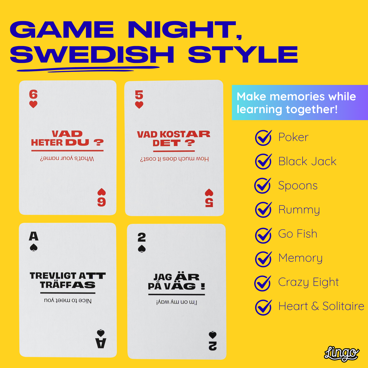 Swedish Travel Playing Cards in Tin Travel Case