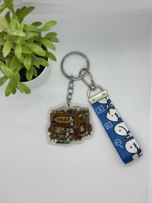 IKEA Cardboard Cafe Keychain W/ Keychain
