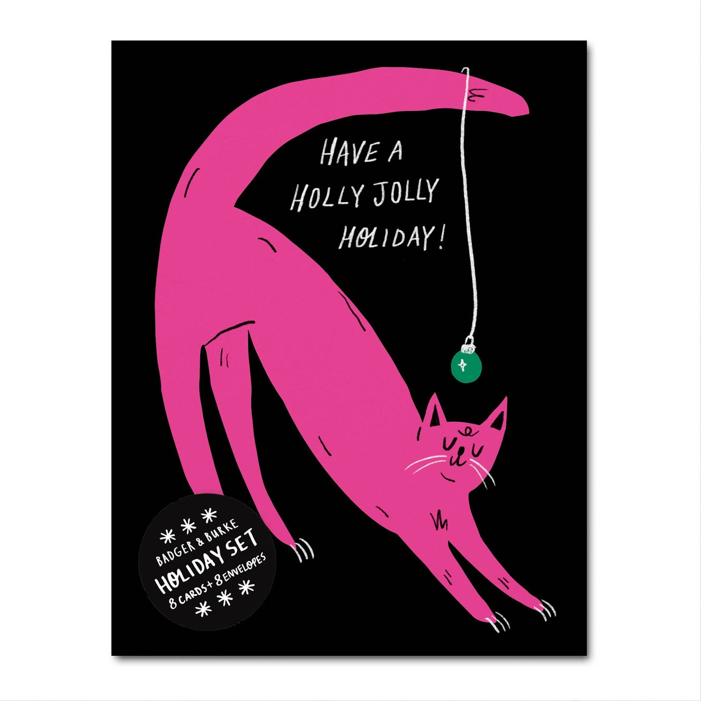 Holly Jolly Kitty - Christmas Greeting Card Set