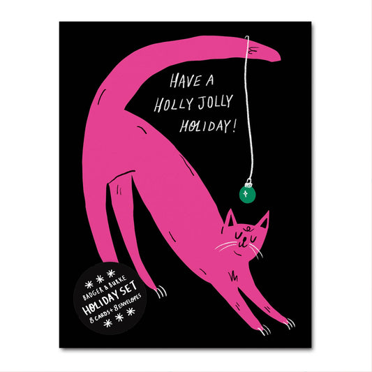 Holly Jolly Kitty - Christmas Greeting Card Set