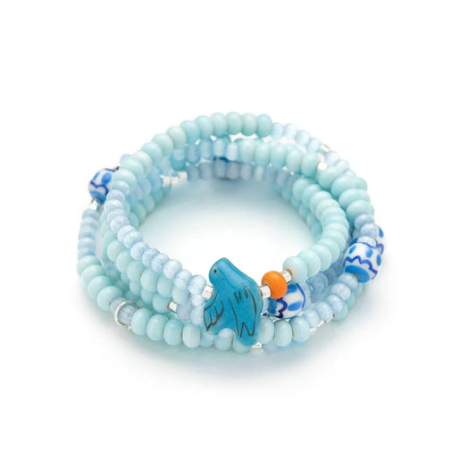 Ceramic Bead Wrap Joy/Bluebird/Silver