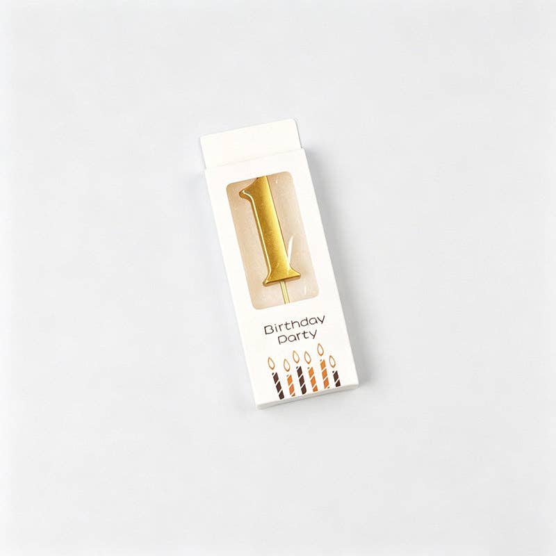 Gold Plated Number Birthday Candles