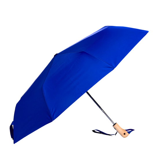 Royal Blue Compact Eco-Friendly Wind Resistant Umbrella