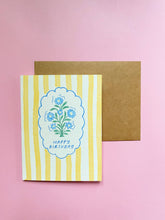 Load image into Gallery viewer, Yellow Stripes Birthday Card
